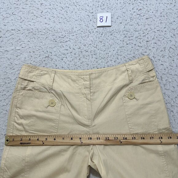 Ann Taylor LOFT Women's 6 (30x25) Capri Flat Front Pants Lightweight Cream - Picture 10 of 12